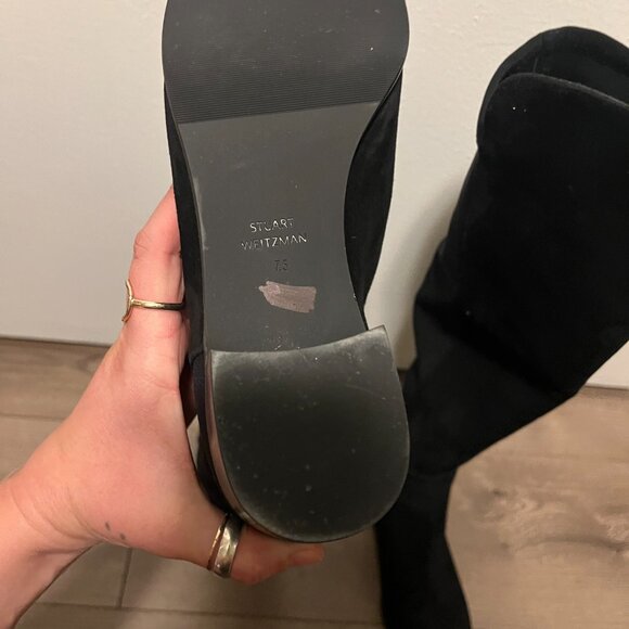 Stuart Weitzman Women's Boots Size 7.5 Black Suede Over the Knee 5050 Boot - Picture 4 of 7